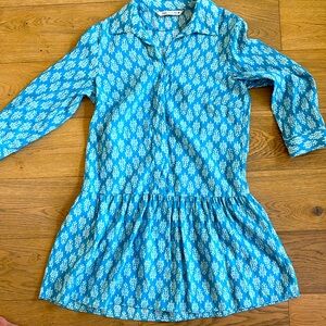 Zara turquoise patterned dress.